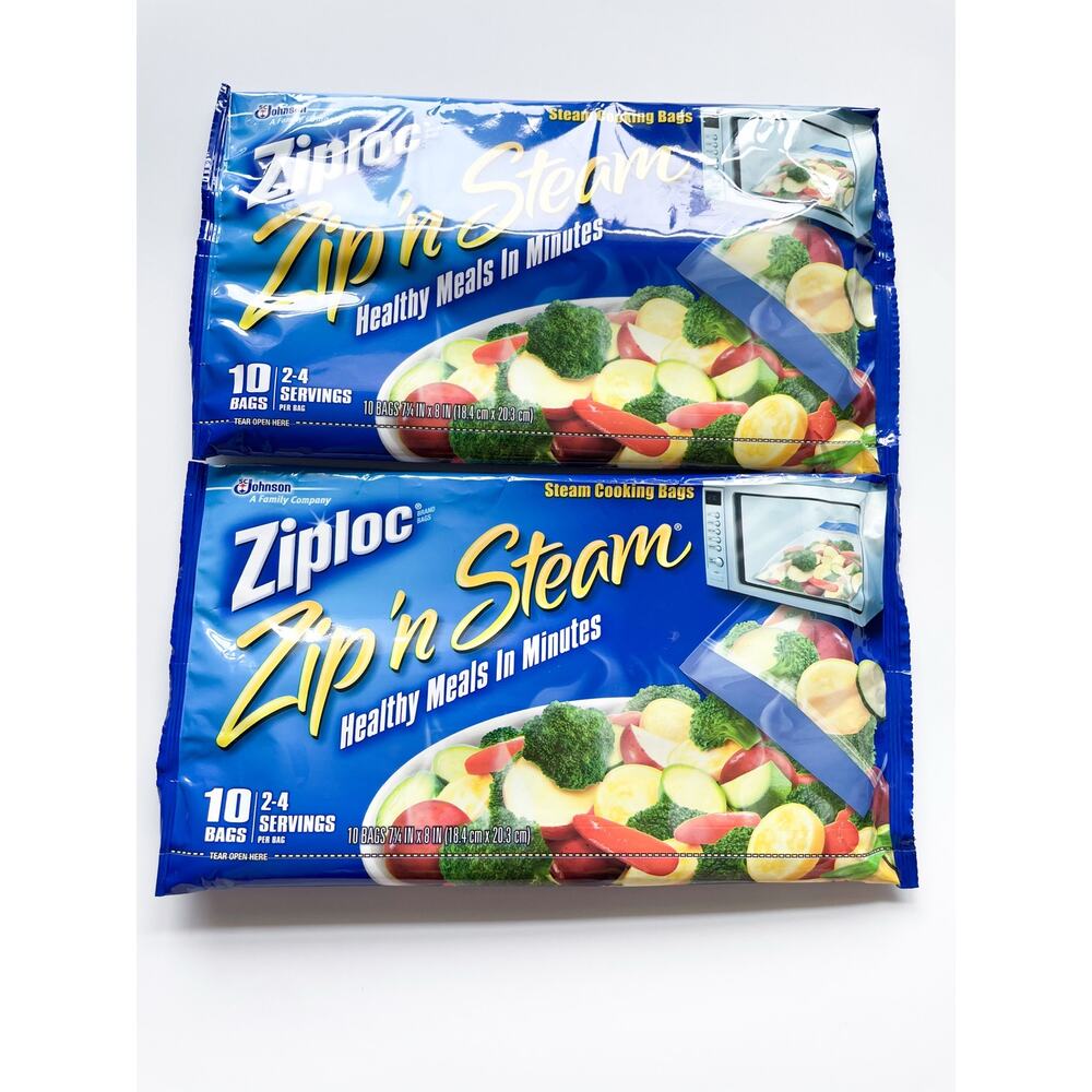 Discontinued Ziploc Zip'n Steam Bags 2 10 packs 7.25x8"